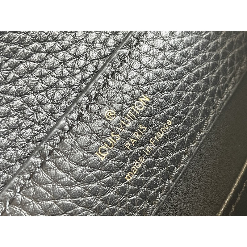 l**is V*t*n top handle capucines taurillon pm noir black