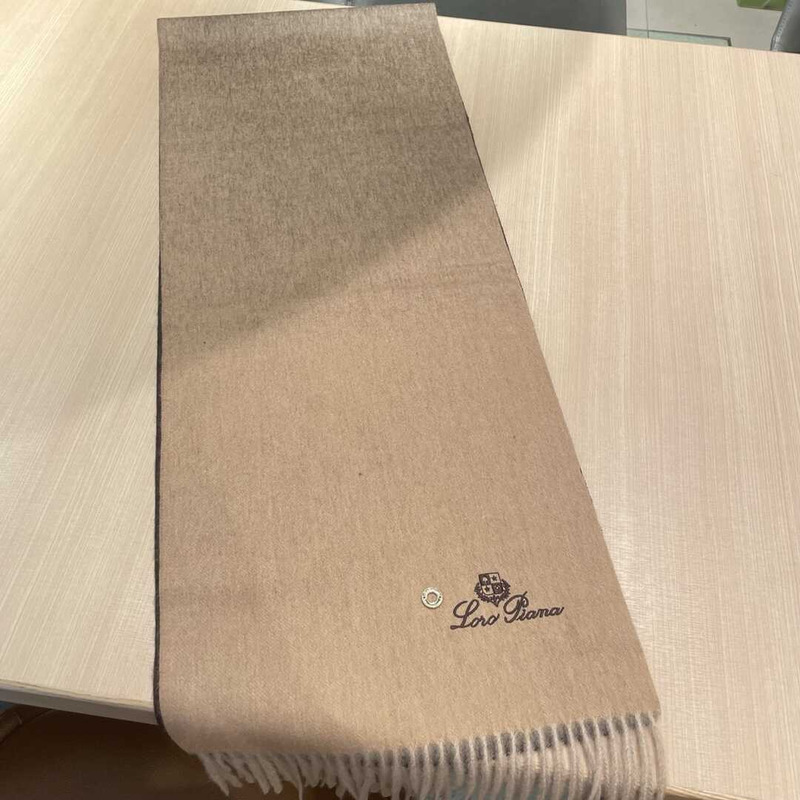 Loro piana Cashmere Scarf Brown And Dark Grey