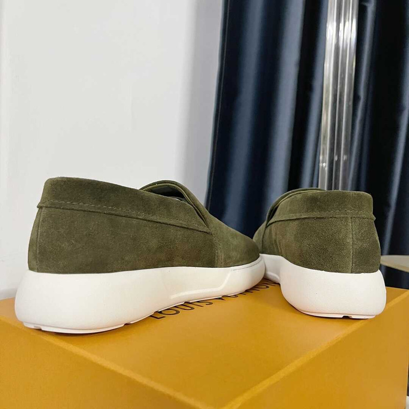 l**is V*t*n pacific suede calf leather loafer green