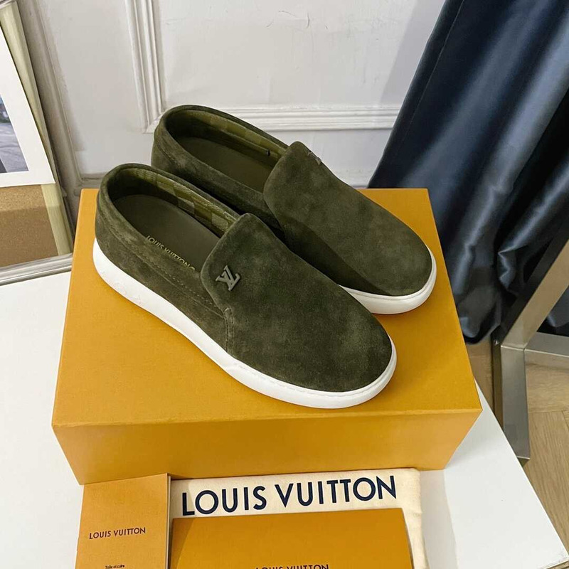 l**is V*t*n pacific suede calf leather loafer green