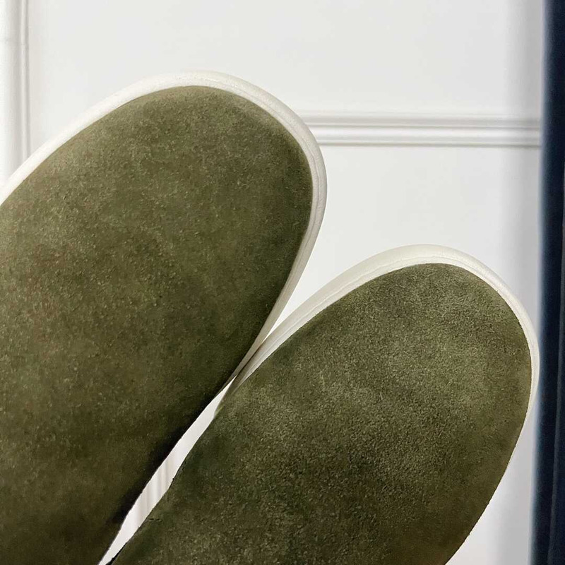 l**is V*t*n pacific suede calf leather loafer green