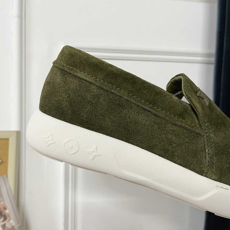 l**is V*t*n pacific suede calf leather loafer green