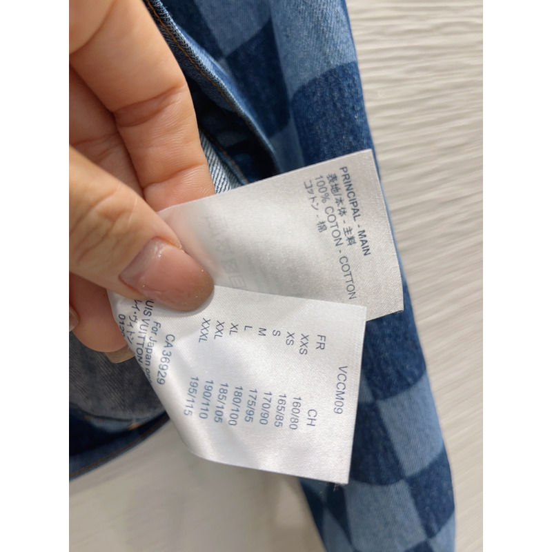 l**is V*t*n damier denim skirt blue