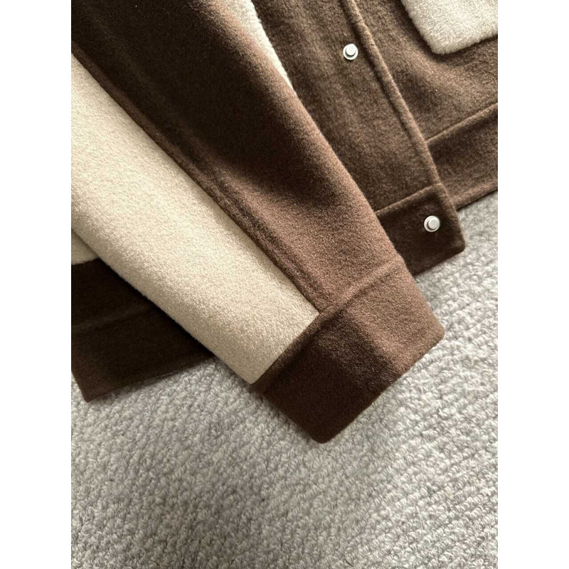 Pra*a button-up jacket brown and white