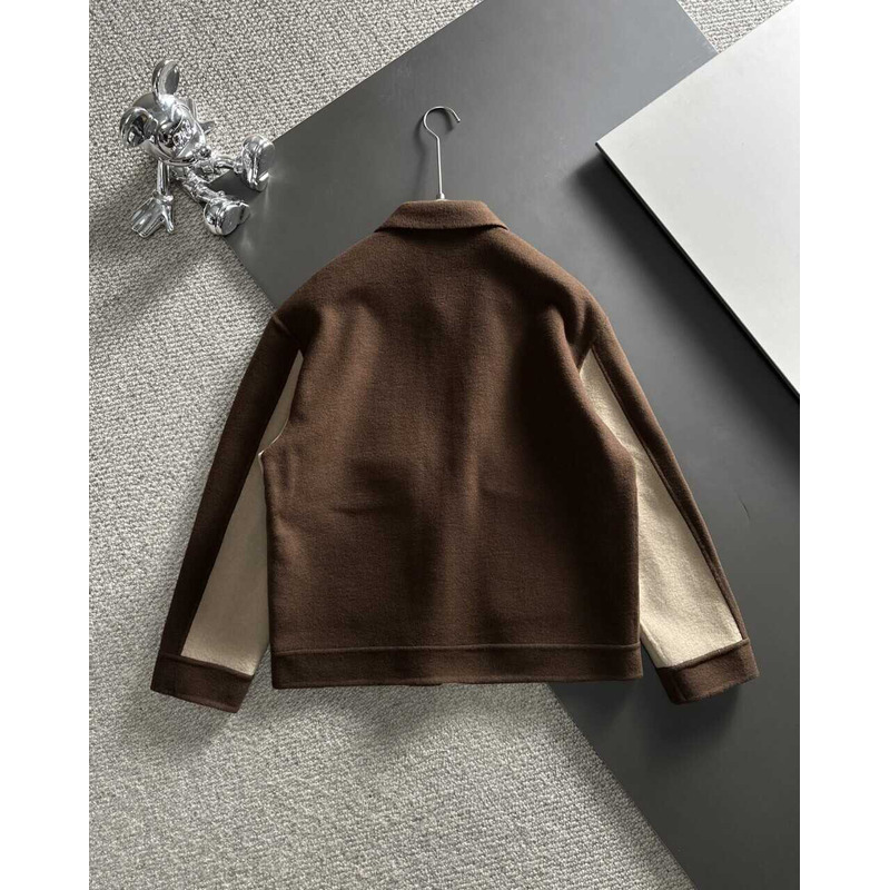 Pra*a button-up jacket brown and white