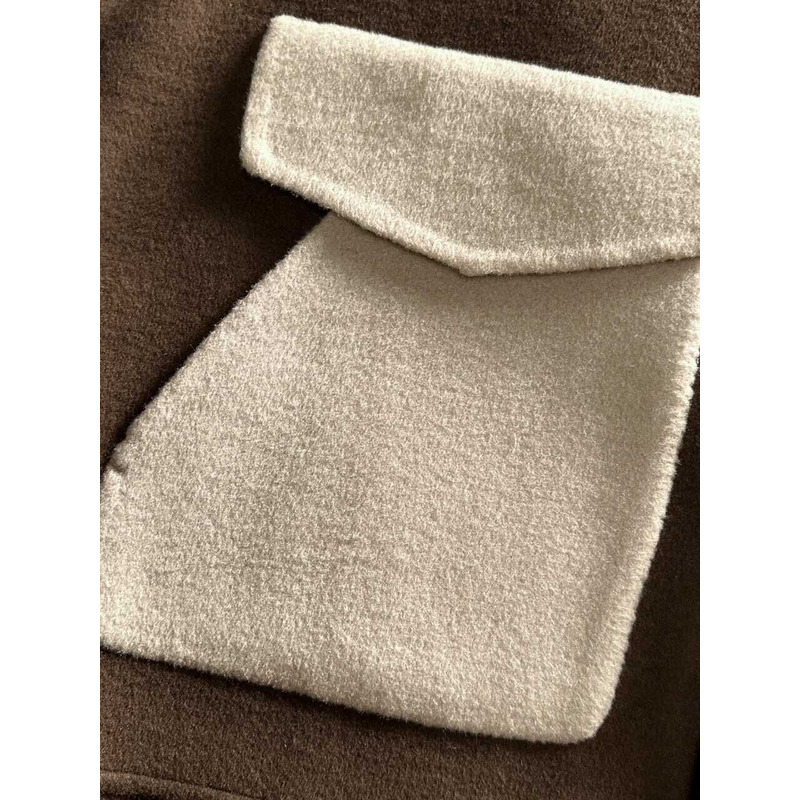 Pra*a button-up jacket brown and white
