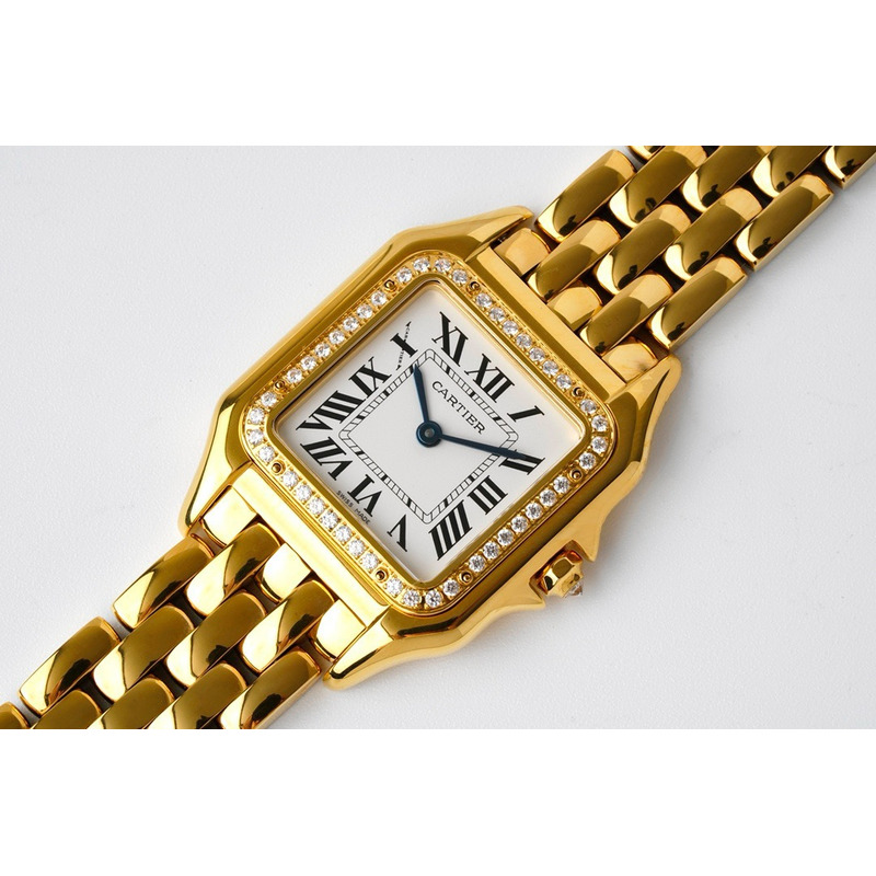 Cartier Panthere 2019 Medium Yellow Diamonds White Roman Dial Watches