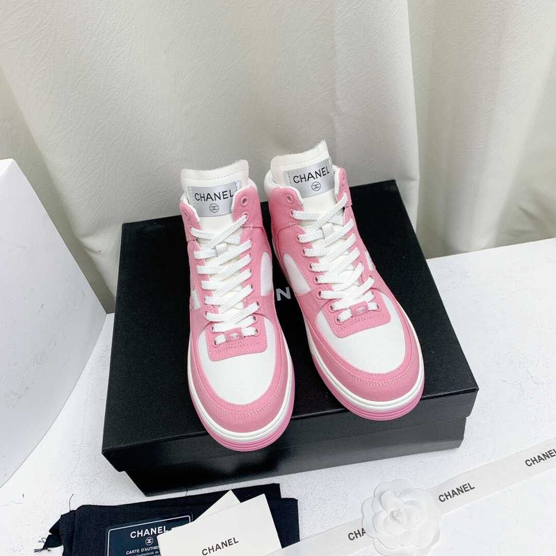 Ch*el trianers high top cotton pink