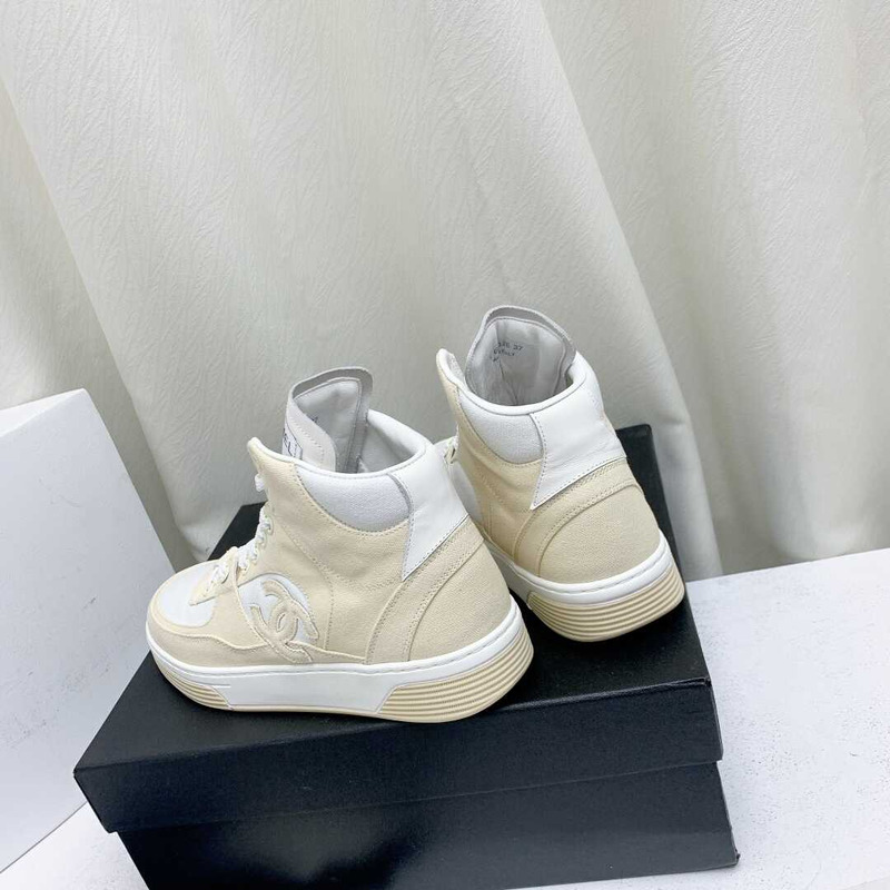 Ch*el trianers high top cotton light yellow