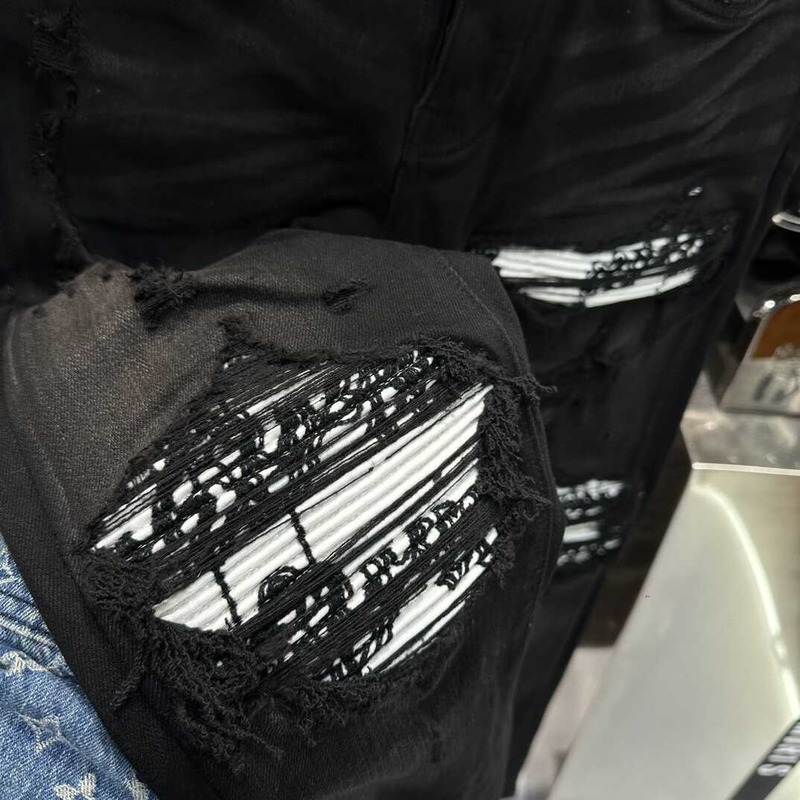 Amiri MX1 Suede Jeans Black