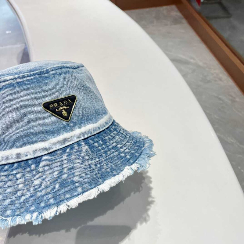 Pra*a denim bucket bag blue