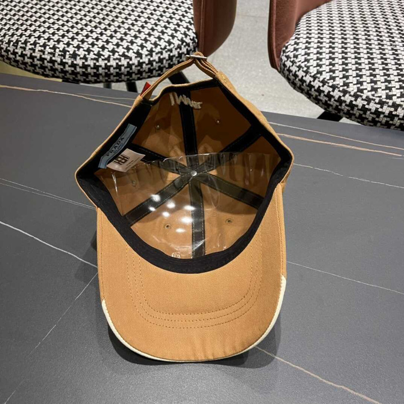 Pra*a re-nylon baseball cap in white and brown