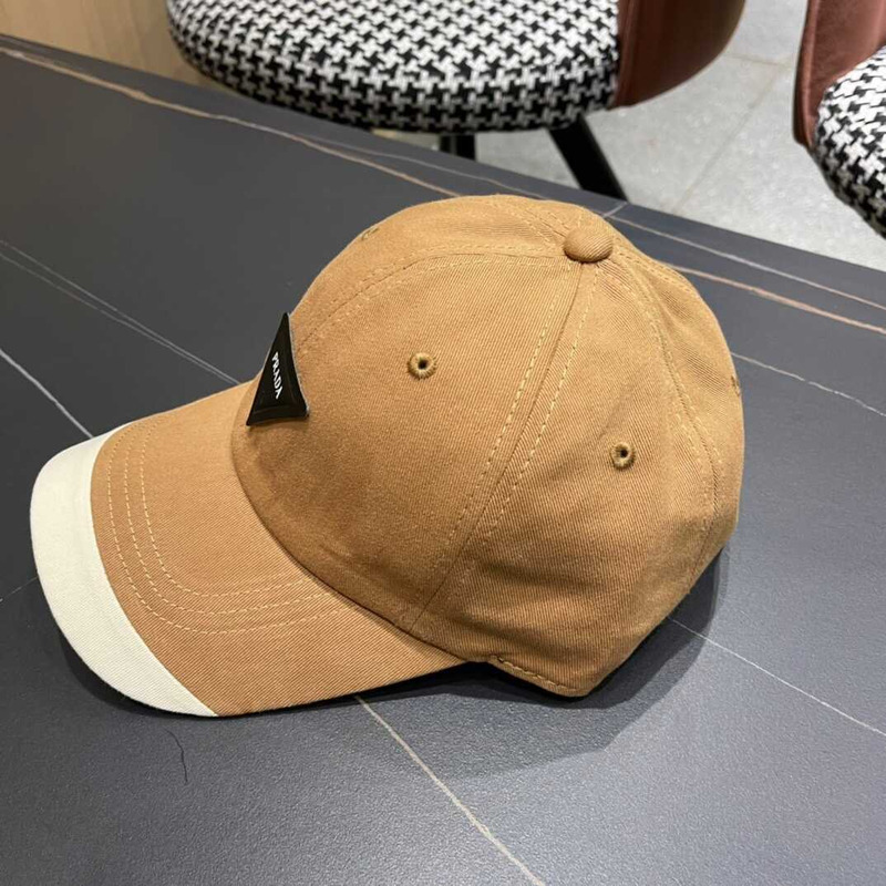 Pra*a re-nylon baseball cap in white and brown