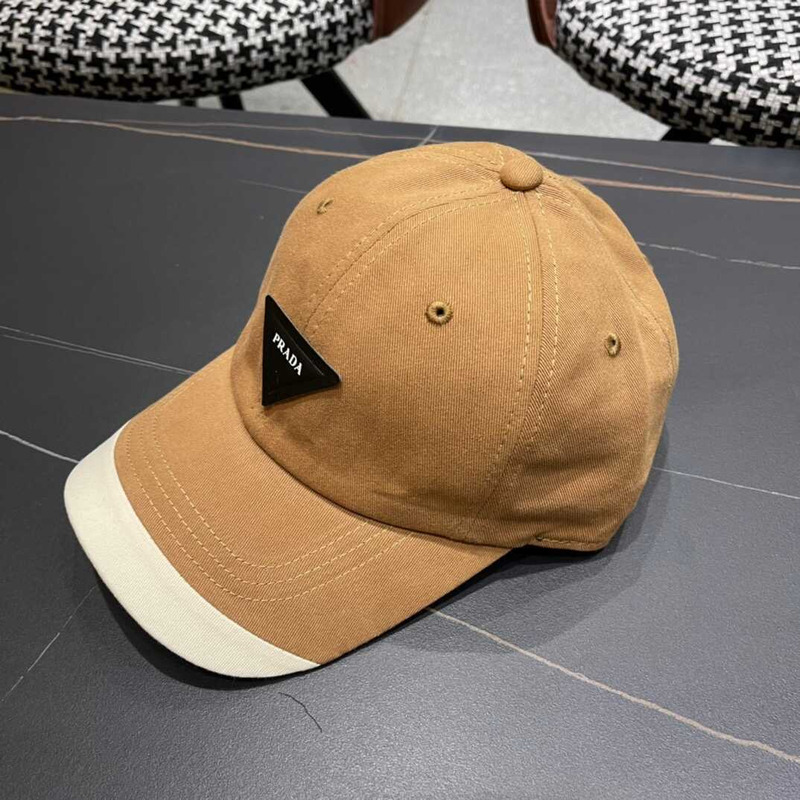 Pra*a re-nylon baseball cap in white and brown