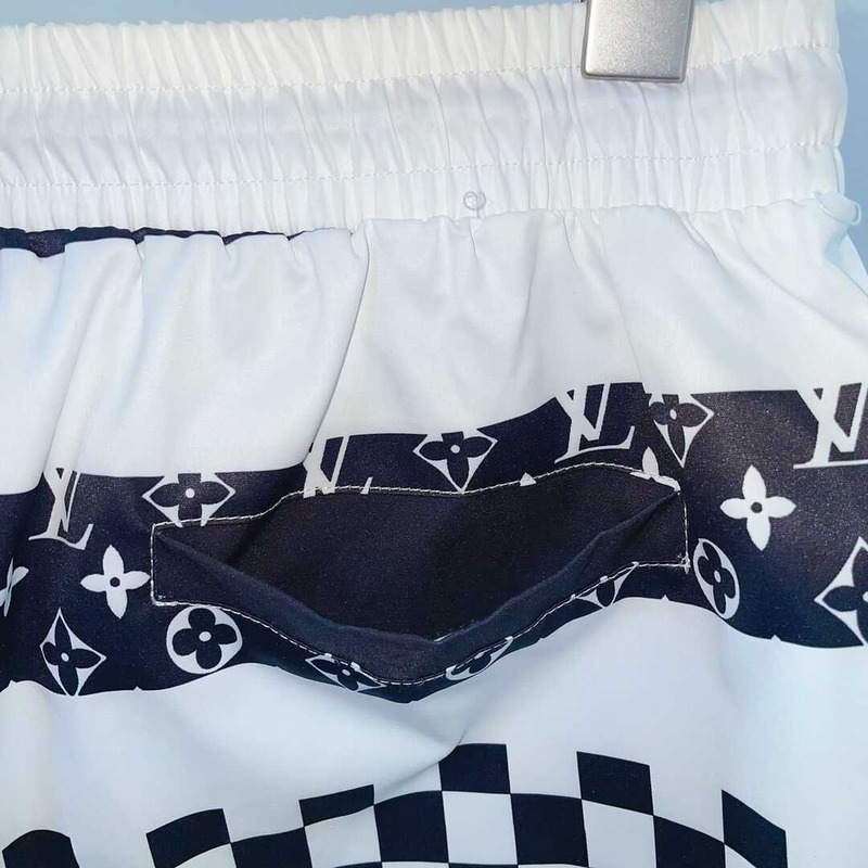 l**is V*t*n monogram shorts white/black