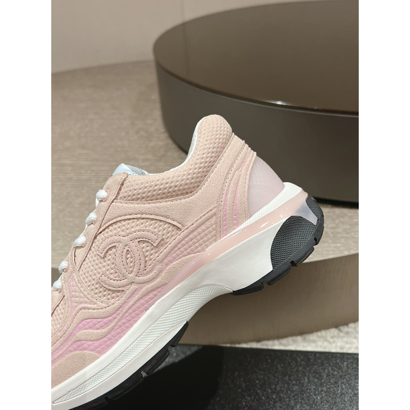 Ch*el sneakers fabric light pink