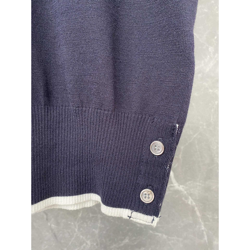 Thom Browne  Cotton 4-Bar Short Sleeve Polo Black