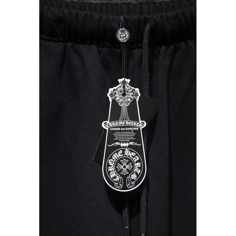Chrome Heart  Embroidered Cotton Shorts Black
