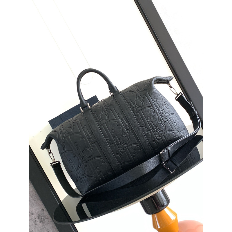 D*or weekender 40 gravity leather and grained calfskinm black