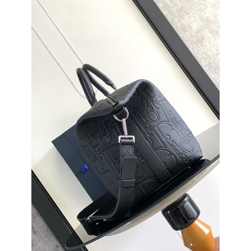 D*or weekender 40 gravity leather and grained calfskinm black