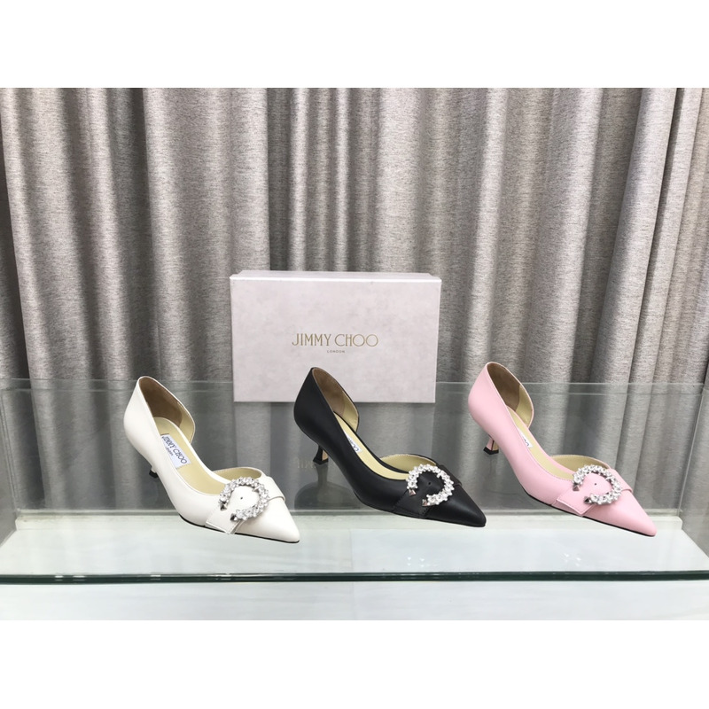 Jimmy Choo Melva Dorsay 50mm leather pumps Black