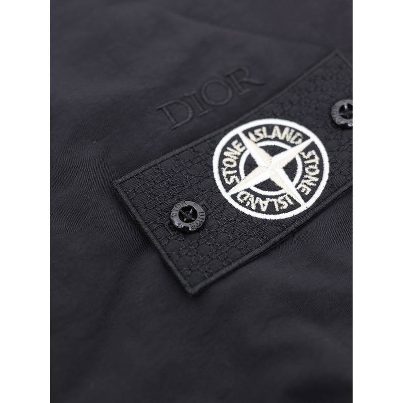 D*or x stone island habotai silk blend bomber jacket black