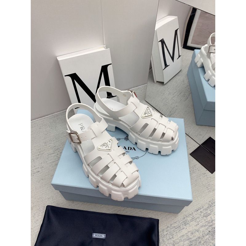 Pra*a foam rubber sandals white