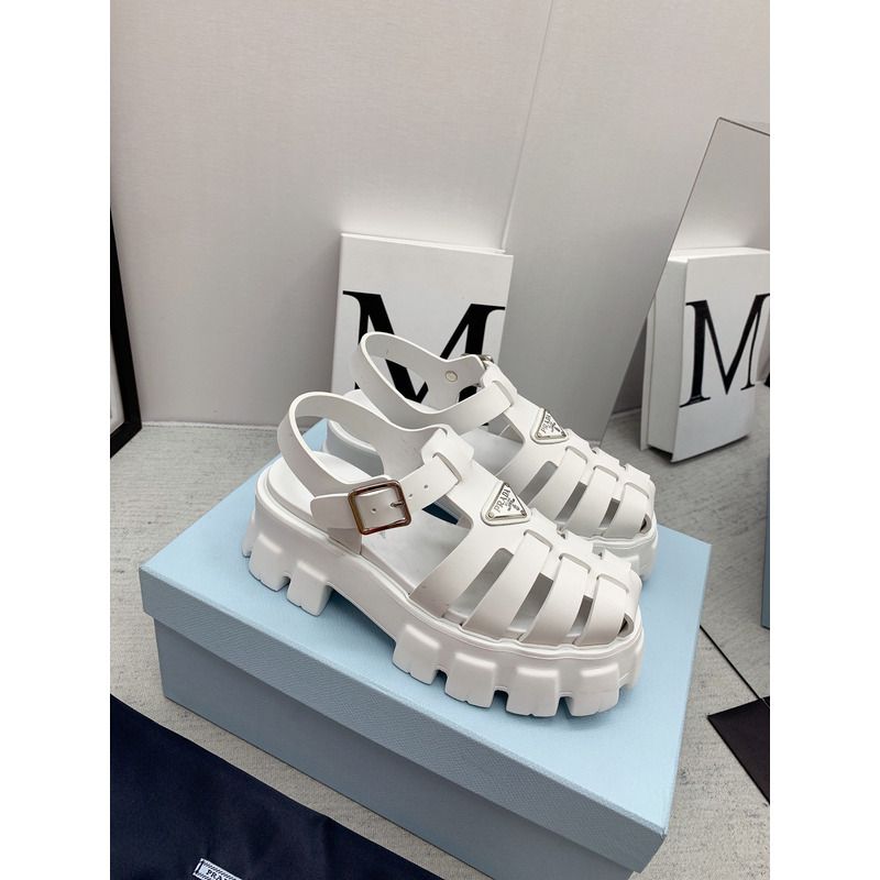 Pra*a foam rubber sandals white