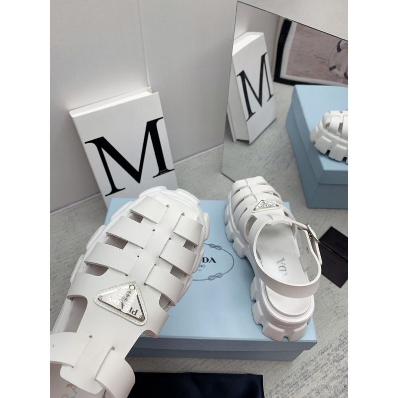 Pra*a foam rubber sandals white