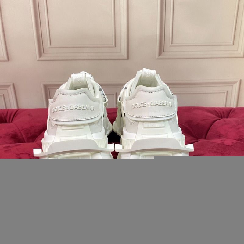 DOLCE & GABBANA Unisex Mixed-Materials Space Sneakers-Silver