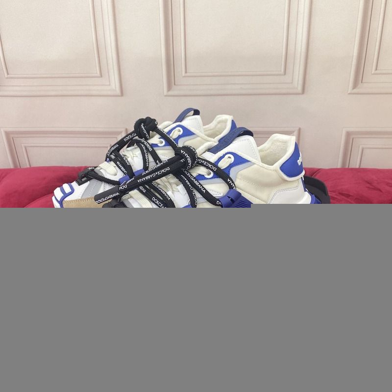 DOLCE & GABBANA Unisex Mixed-Materials Space Sneakers white/blue