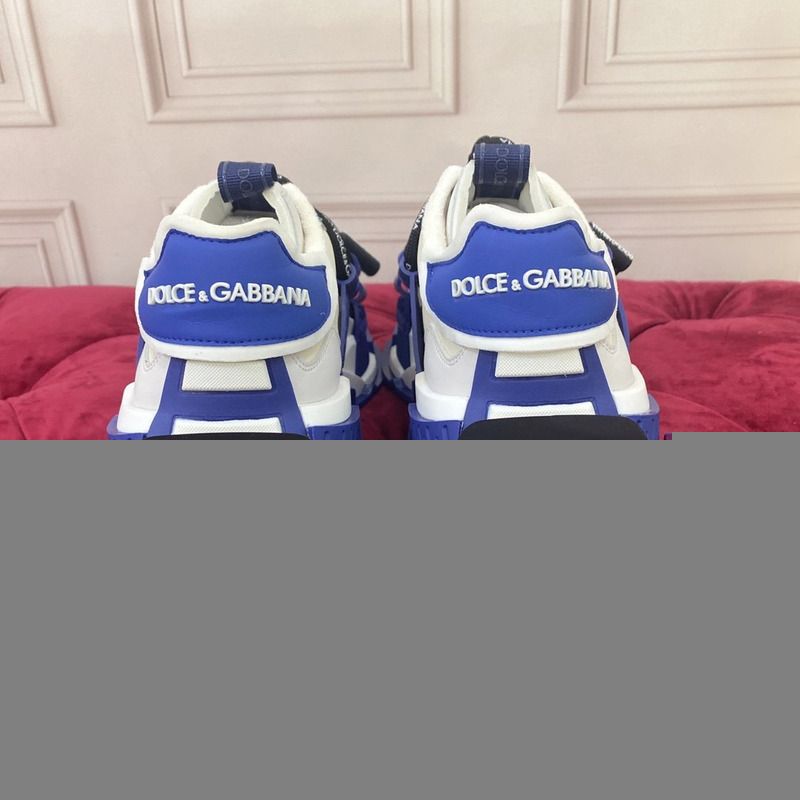DOLCE & GABBANA Unisex Mixed-Materials Space Sneakers white/blue