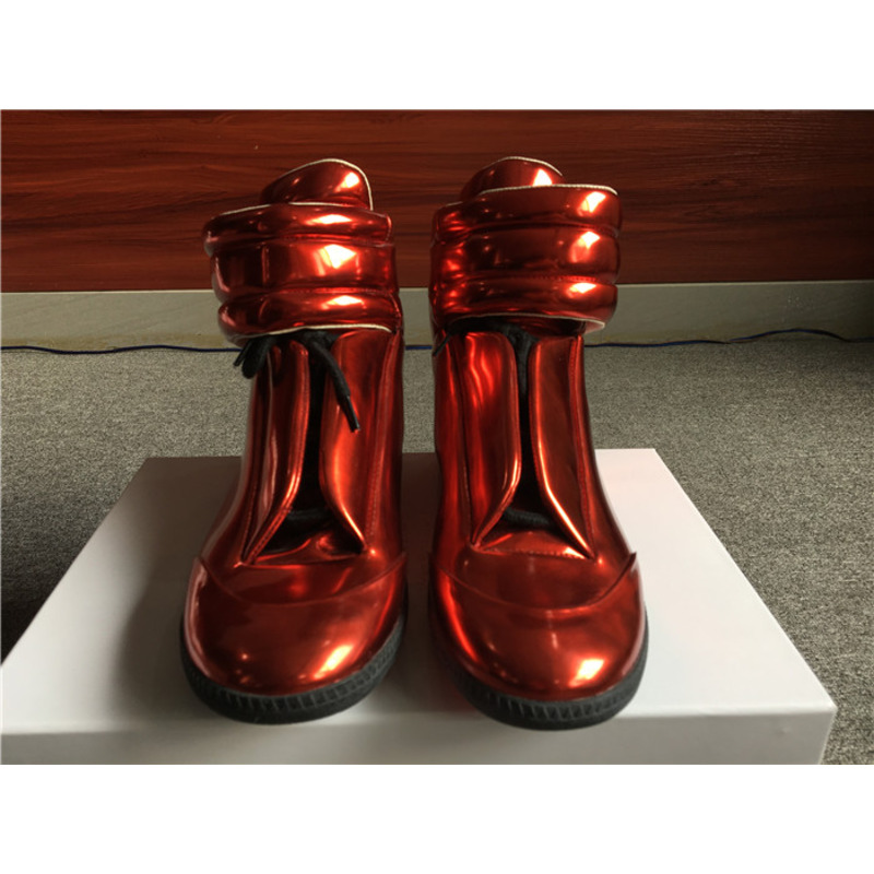 Limited Version Maison Margiela Metallic Red Future Leather High-Top Sneakers