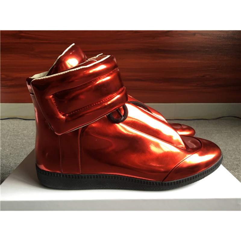 Limited Version Maison Margiela Metallic Red Future Leather High-Top Sneakers