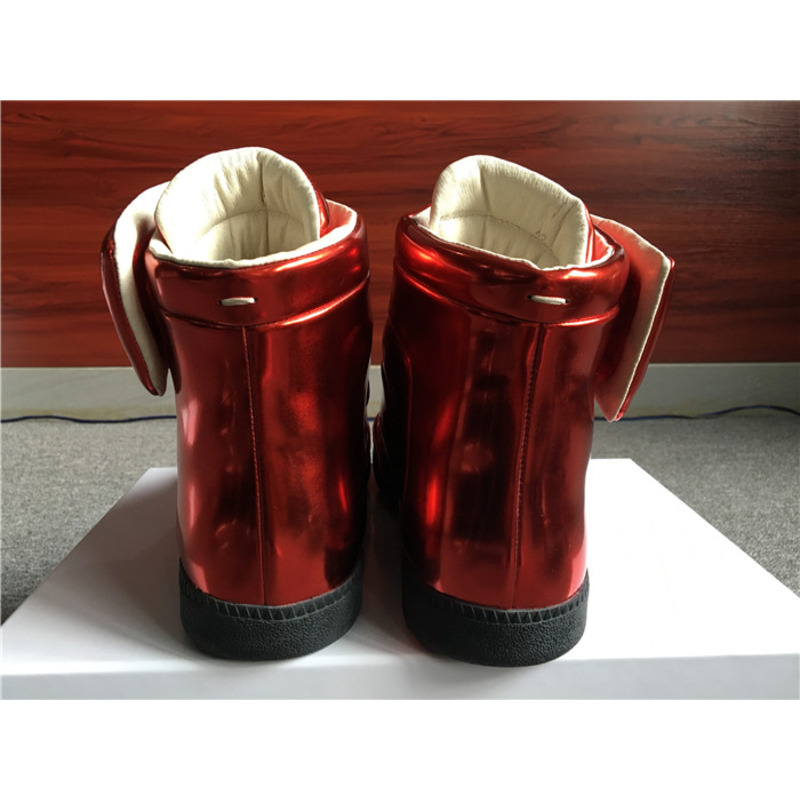 Limited Version Maison Margiela Metallic Red Future Leather High-Top Sneakers