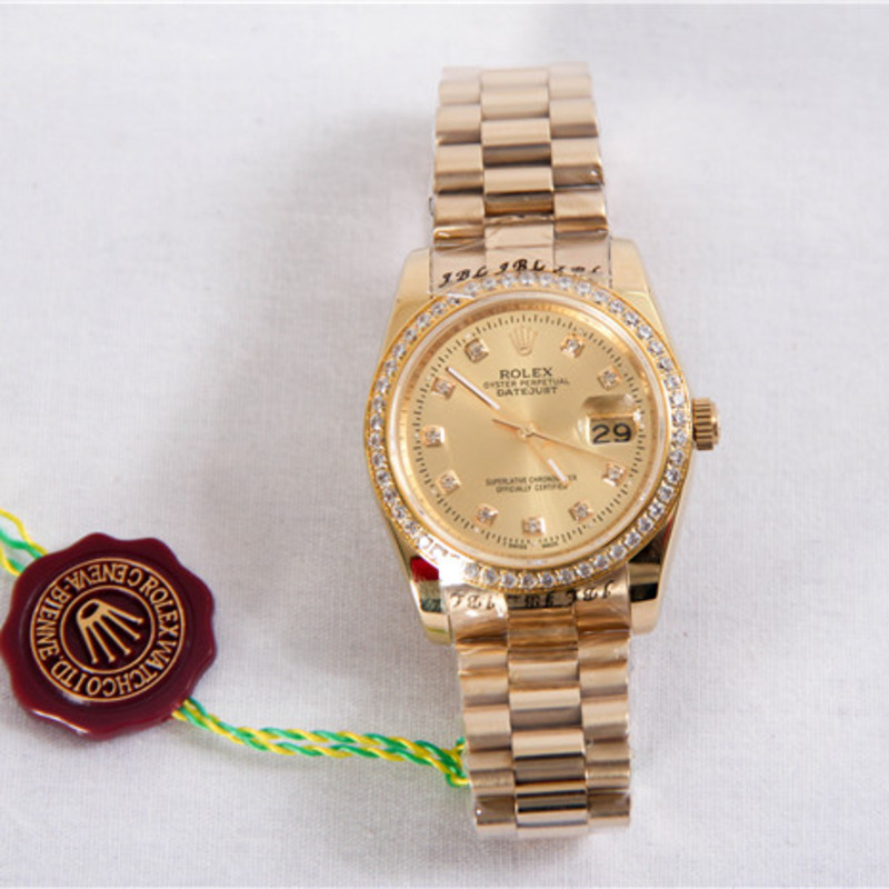 High Quality Rolex Oyster Perpetua Pearlmaster 34 Yellow Gold Diamond Watch