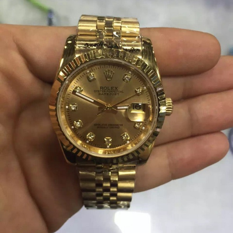 High Quality Rolex Datejust President Band Champagne Diamond Dial Swiss Watch
