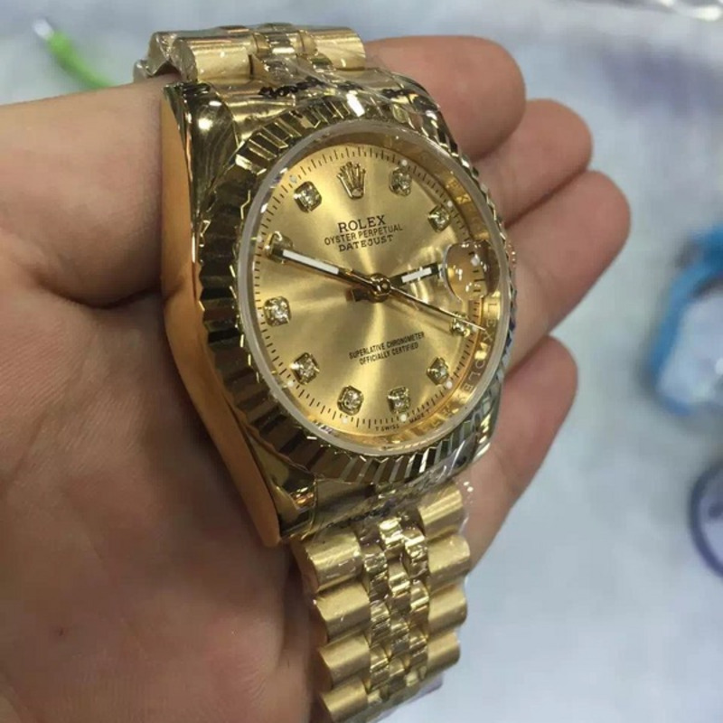 High Quality Rolex Datejust President Band Champagne Diamond Dial Swiss Watch