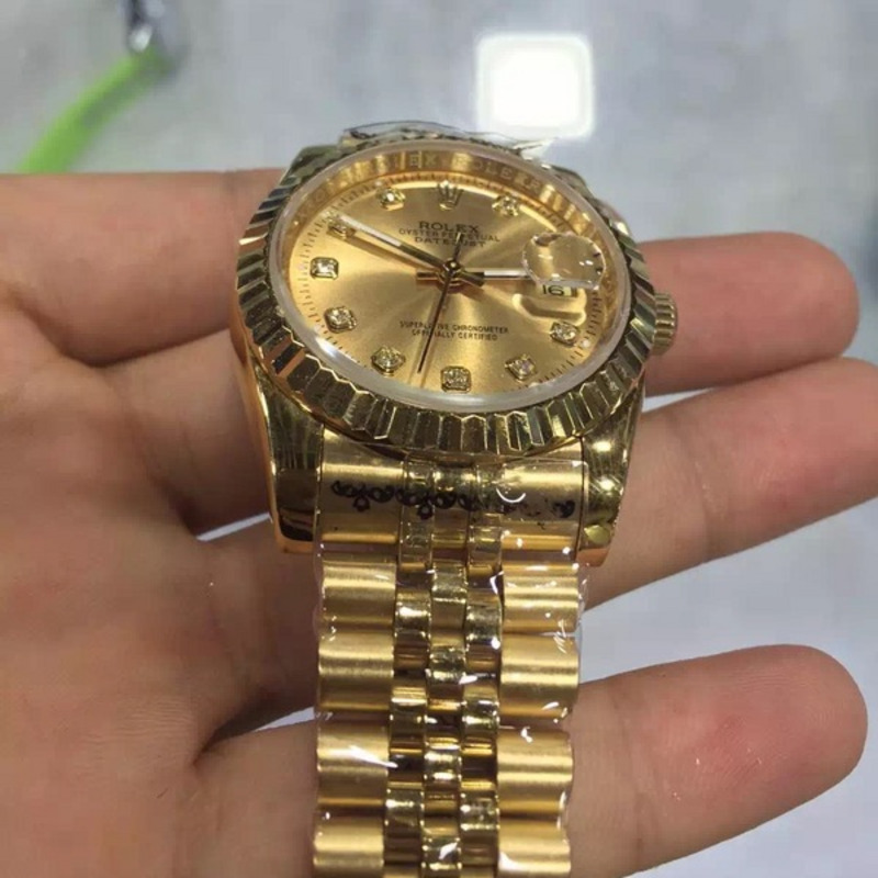High Quality Rolex Datejust President Band Champagne Diamond Dial Swiss Watch