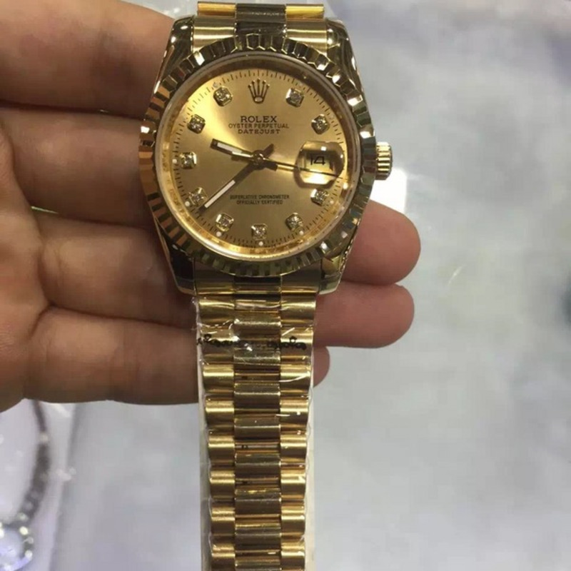 High Quality Rolex Datejust President Band Champagne Diamond Dial Swiss Watch